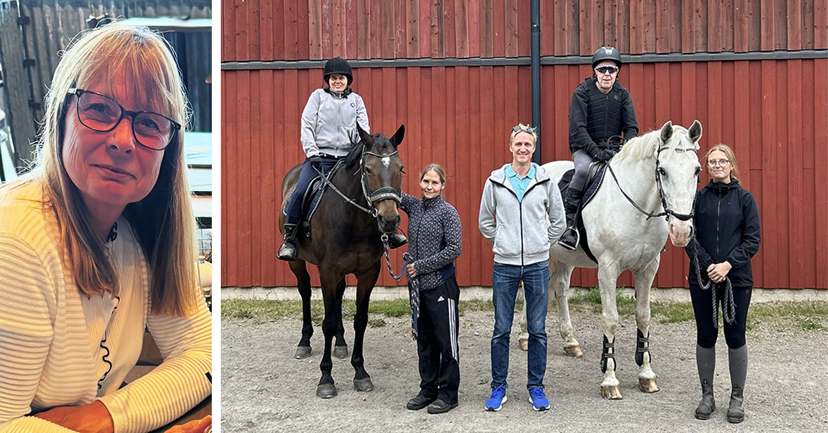 Therese Svensson och Erik Hagen - tillsammans med ryttare och ledare på paralägret